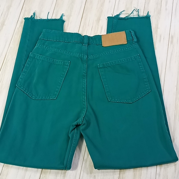 Divided H& M Raw Hem Skinny Green Jeans Size 4 - Picture 3 of 16